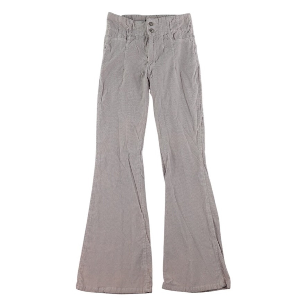 We the Free Pants Womens Beige 28X30 Jayde High Rise Flare Corduroy Bareback